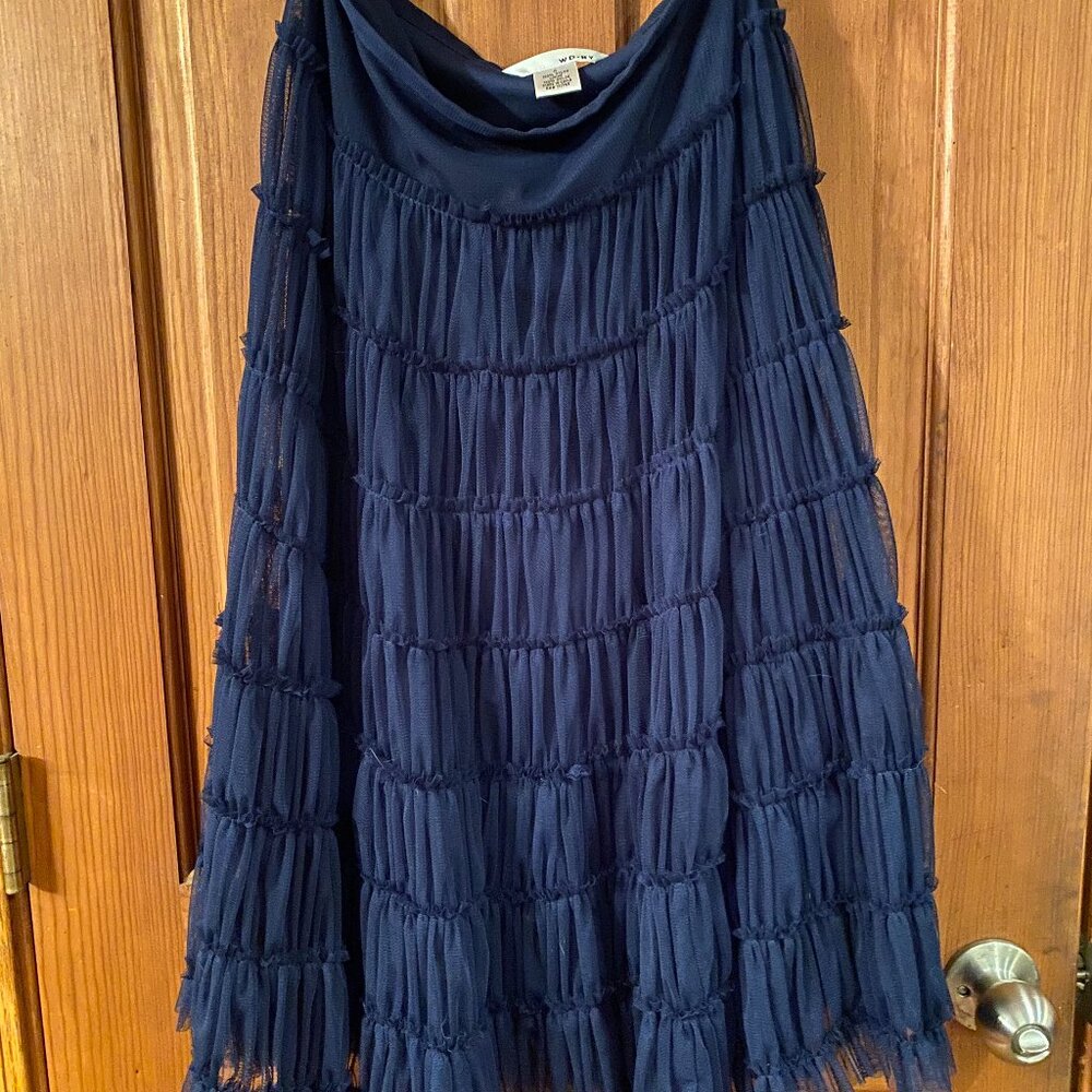 Navy Tulle tiered midi skirt size 4